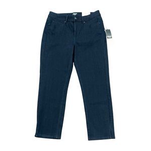 NYDJ Jeans Curves 360 Shape Slim Straight Bowen Dark Wash Stretch Size 12 New